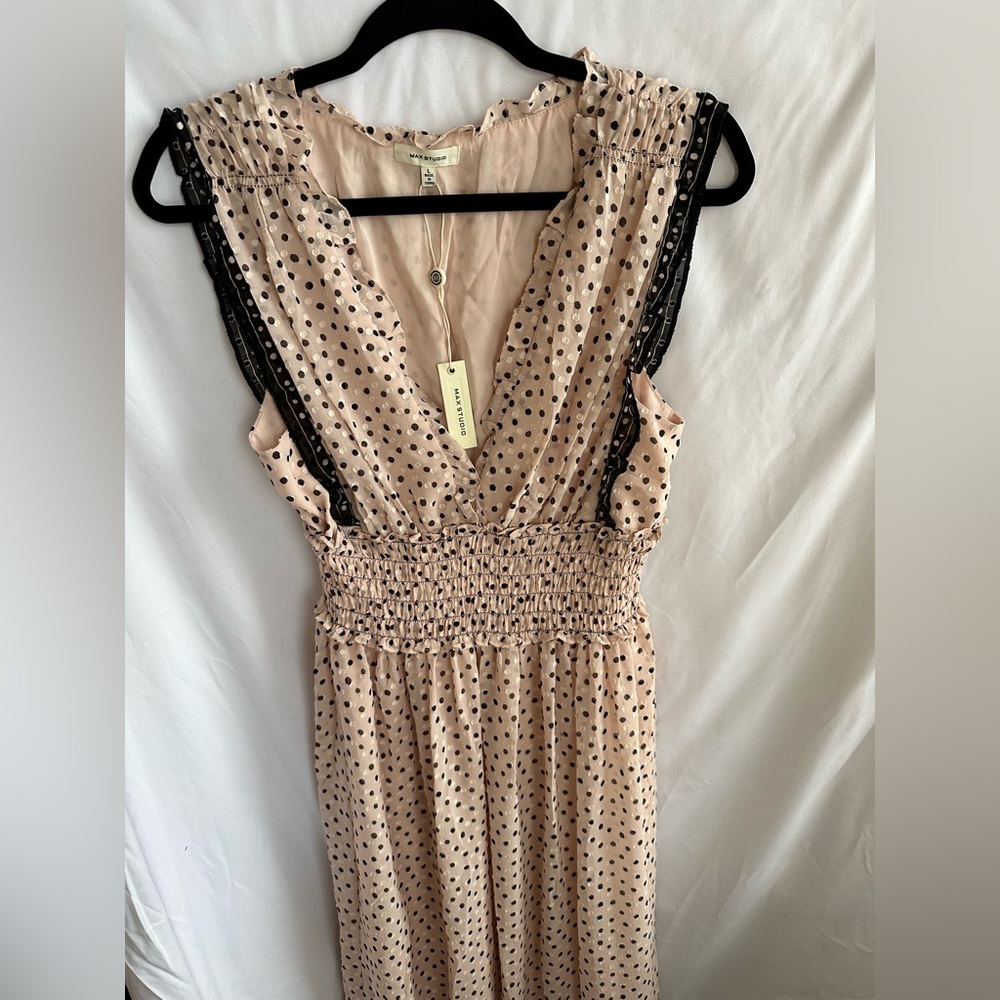 Max Studio Maxi Dress Pink Dots